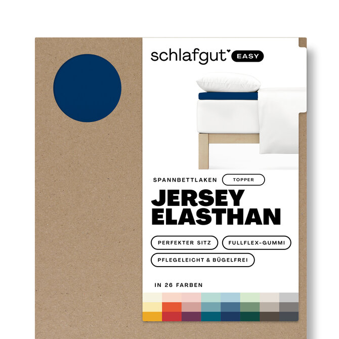 Schlafgut EASY Jersey Elasthan Topper Hoeslaken XL - 180x200 - 200x220 570 Blue Deep Schlafgut EASY Jersey Elasthan Topper Hoeslaken XL - 180x200 - 200x220 570 Blue Deep