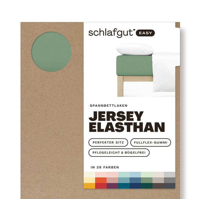 Schlafgut EASY Jersey Elasthan Hoeslaken M - 120x200 - 130x220 665 Green Mid Schlafgut EASY Jersey Elasthan Hoeslaken M - 120x200 - 130x220 665 Green Mid