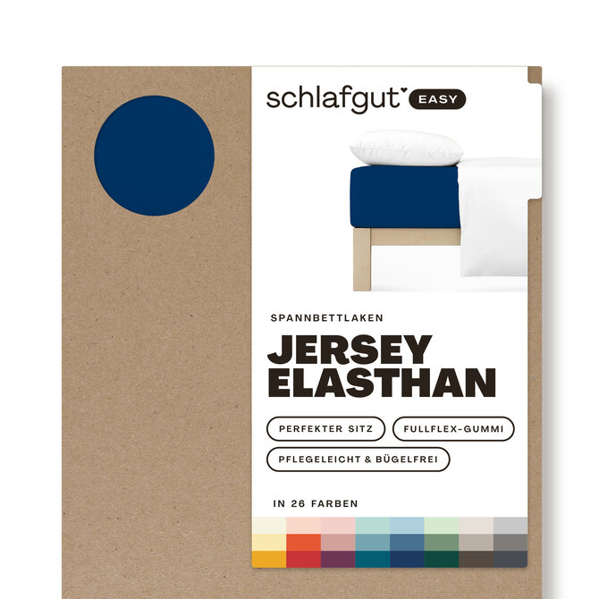 Schlafgut EASY Jersey Elasthan Hoeslaken S - 90x190 - 100x220 570 Blue Deep