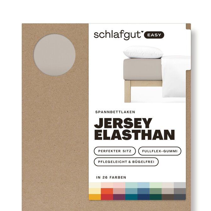 Schlafgut EASY Jersey Elasthan Hoeslaken S - 90x190 - 100x220 496 Sand Mid