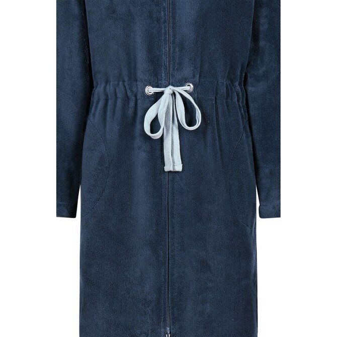 Cawo Femmes  Home Peignoir avec Capuche et fermeture éclair Uni 32/34 mer