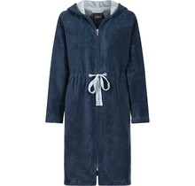 Cawo Femmes Home Peignoir avec Capuche et Fermeture Éclair Uni 36/38 mer