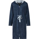 Cawö Cawo Femmes Home Peignoir avec Capuche et Fermeture Éclair Uni 40/42 mer