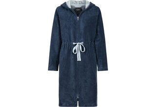 Cawo Dames Home Peignoir avec Capuche et Fermeture Éclair Uni 822 40/42 mer