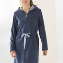 Cawö Cawo Femmes Home Peignoir avec Capuche et Fermeture Éclair Uni 40/42 mer