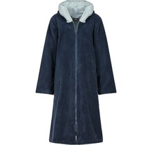 Cawo Dames  Home Badjas met Capuchon en ritssluiting Doubleface 36/38 sea