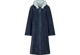 Cawo Dames Home Peignoir avec Capuche et Fermeture Éclair Doubleface 841 48/50 mer