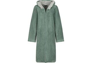 Cawo Dames Home Badjas met Capuchon en ritssluiting Doubleface 841 44/46 fjord