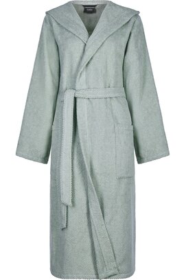 Cawo Dames Home Peignoir avec Capuche Uni 5223 S eucalyptus