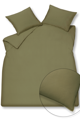 Vandyck Coton Lavé 2 personnes (200x200/220) martini olive