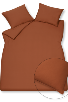 Vandyck Washed Cotton 1 personne (140x200/220) brun rouille