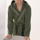 Cawö Cawo Hommes Peignoir de Bain avec Capuche Uni XL field