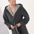 Cawö Cawo Peignoir Homme avec Capuche Doubleface 46/48 pierre