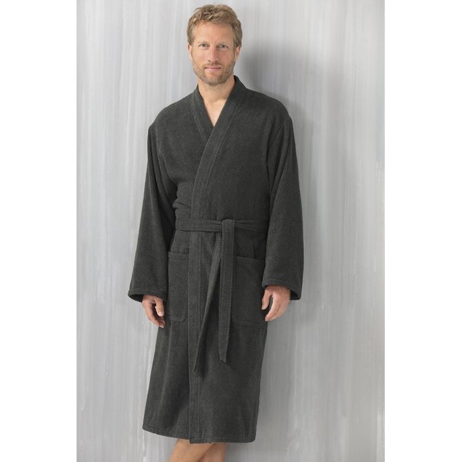 Cawo Hommes Home Kimono Uni S basalte