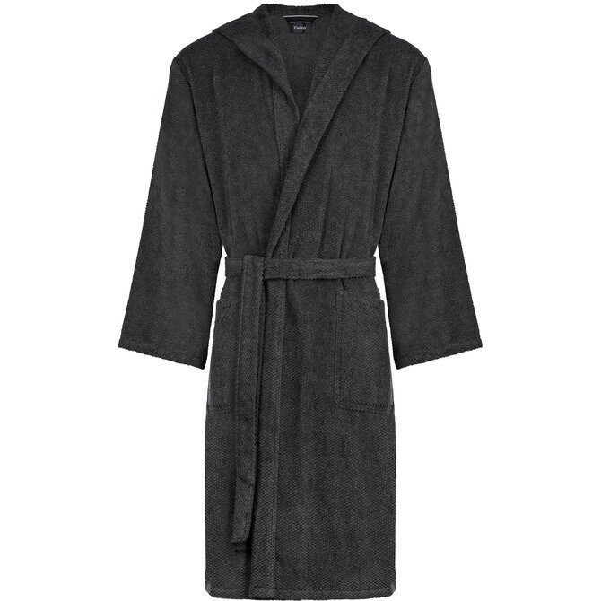 Cawo Hommes Peignoir de Bain avec Capuche Uni XL basalte