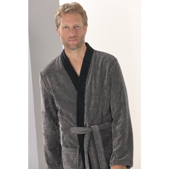 Cawo Heren  Home Kimono  58 natuur-zwart