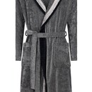 Cawö Cawo Hommes Peignoir de Bain avec Capuche 50 naturel-noir