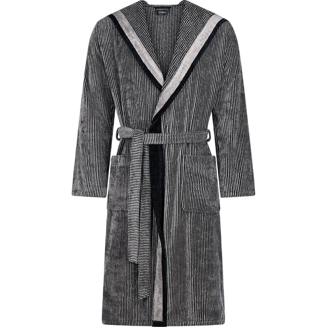 Cawo Heren  Home Badjas met Capuchon  52 natuur-zwart