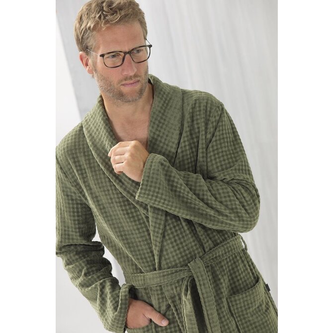 Cawo Hommes Peignoir avec Col Châle Uni 60 6508 field