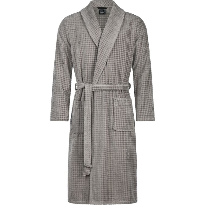 Cawo Hommes Peignoir avec Col Châle Uni 48 6508 graphite Cawo Hommes Peignoir avec Col Châle Uni 48 6508 graphite
