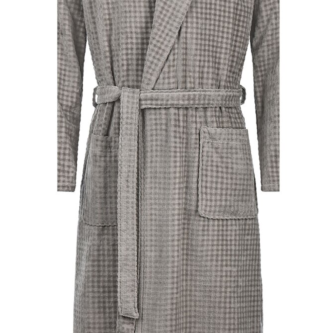 Cawo Homme Peignoir de Bain avec Col Châle Uni 52 6508 graphite