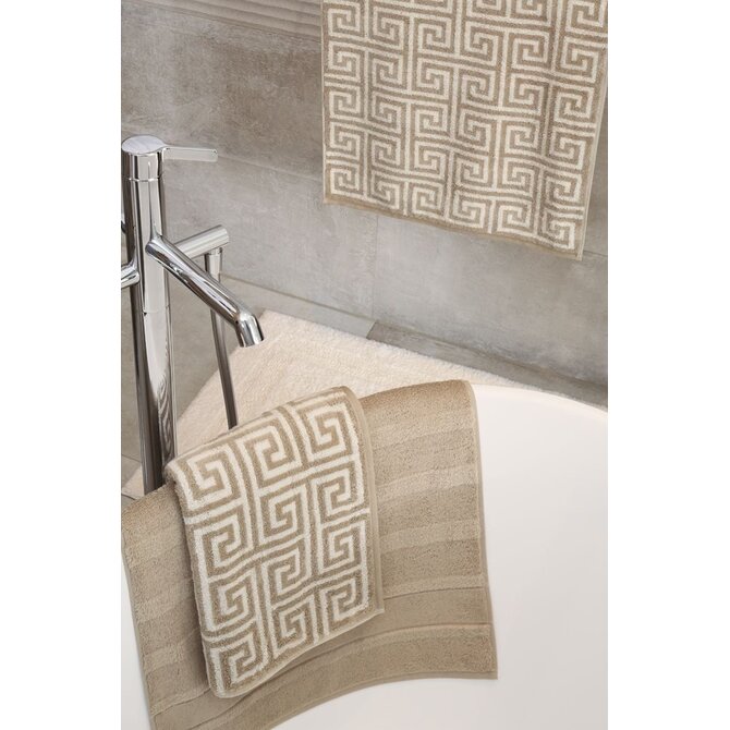 Cawo Noblesse Elegance Allover print Badlaken 80/150 sand