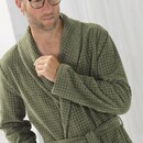 Cawö Cawo Hommes Peignoir de Bain avec Col Châle Uni 48 6508 field