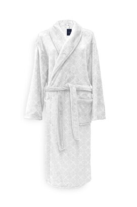 Peignoir long Rilievo jaune M Blanc