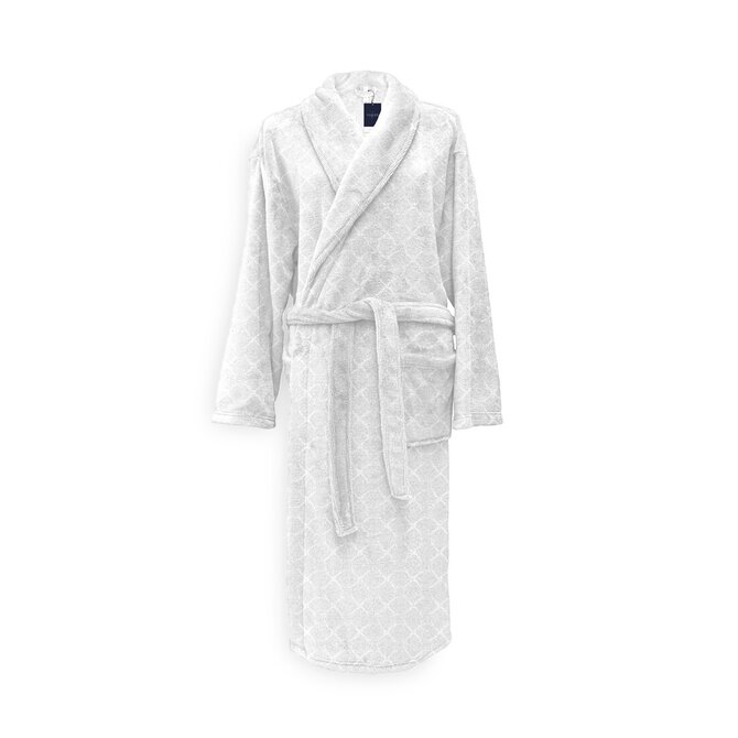 Peignoir long Rilievo jaune M Blanc