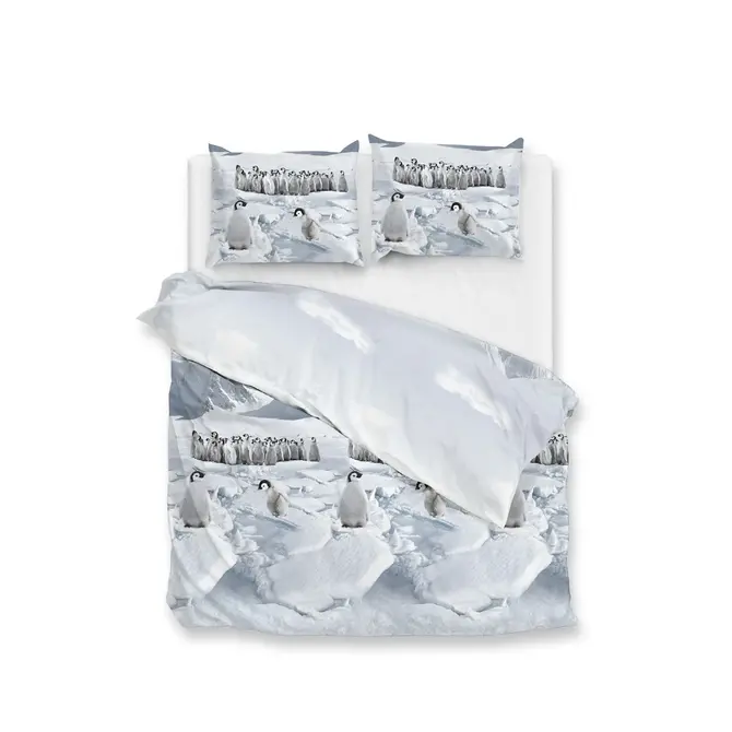 Zo! Home Pinguini housse de couette 200x200/220 Bleu