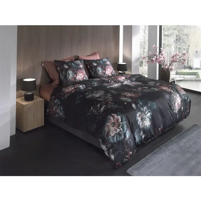 Heckett & Lane Milos housse de couette 200x200/220 Bleu Foncé