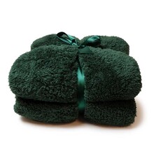 Unique Living Plaid Teddy 150x200cm dark green