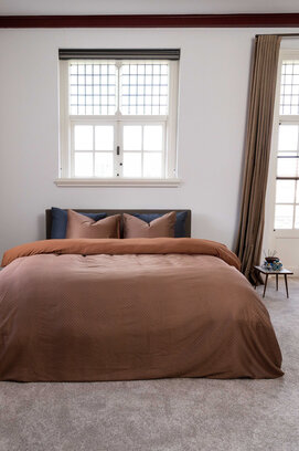 Kayori Fusu Housse de Couette Satin de Coton 140x200/220 Terra
