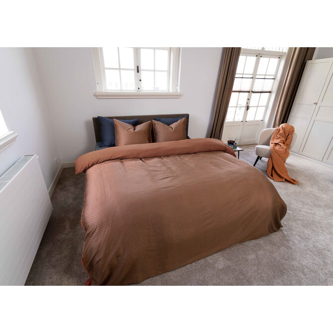 Kayori Fusu Housse de Couette Satin de Coton 200x200/220 Terra