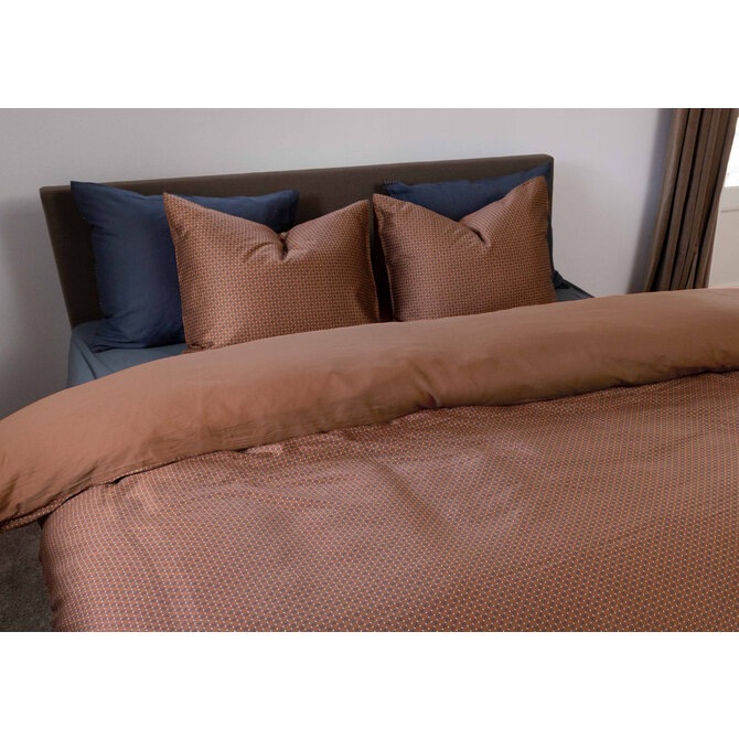 Kayori Fusu Housse de Couette Satin de Coton 200x200/220 Terra