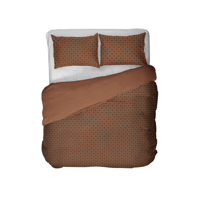 Kayori Fusu Housse de Couette Satin de Coton 200x200/220 Terra