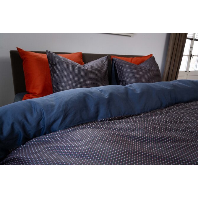Kayori Fusu Housse de Couette Satin de Coton 140x200/220 Bleu