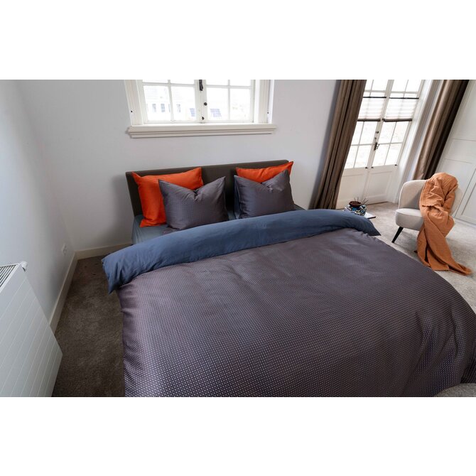 Kayori Fusu Housse de couette Satin de coton 200x200/220 Bleu