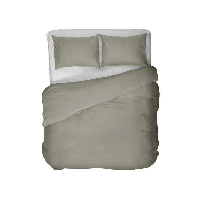 Kayori Otsu Housse de couette Satin de coton 200x200/220 Vert olive