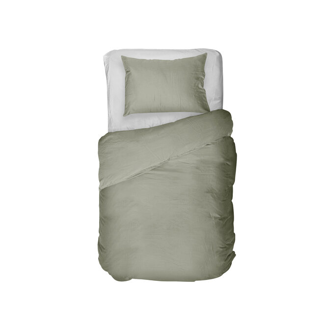 Kayori Otsu Housse de couette Satin de coton 200x200/220 Vert olive