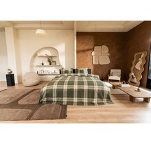 Kayori  Magome  Dekbedovertrek  Flanel  200x200/220  Olijfgroen