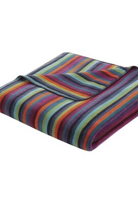 Cawo Lifestyle Plaid à Rayures 150/200 multicolore foncé