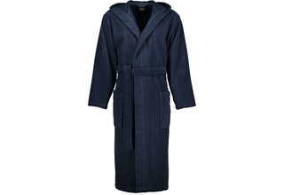 Cawo Peignoir Homme Maison avec Capuche Uni 829 M bleu