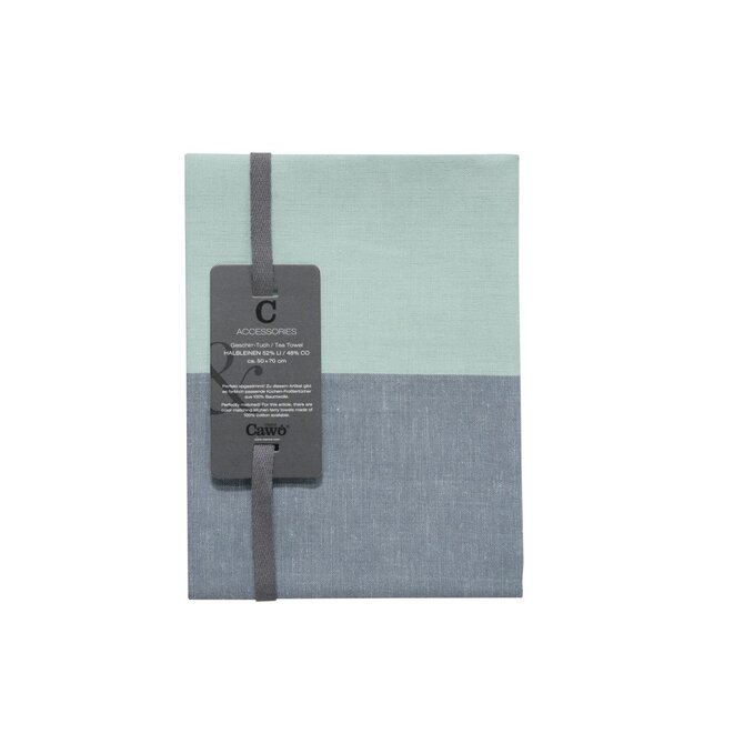 Cawö Duo Cuisine Theedoek 50/70 nachtblau/mint