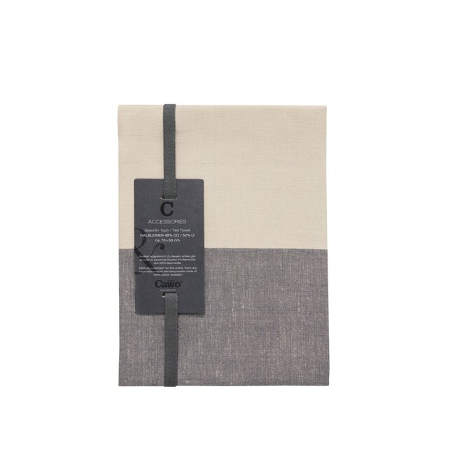 Cawö Duo Cuisine Theedoek 50/70 basalt/leinen