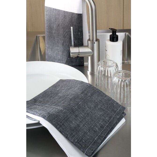 Cawö Duo Cuisine Torchons 50/70 noir/blanc