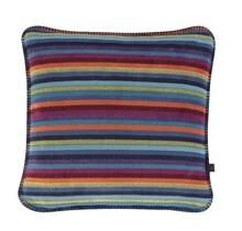 Cawo Lifestyle Coussin Rayures Housse de coussin 50/50 multicolore foncé