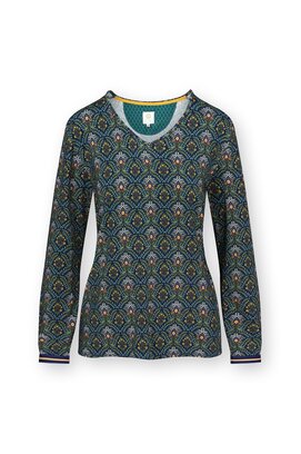 Pip Studio Trice Long Sleeve Top Bailamos Dark Blue L