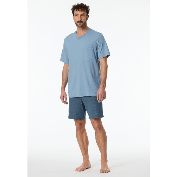 Schiesser Pyjama Short bluegrey 181153 52/L