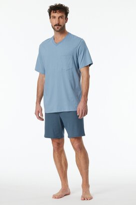 Schiesser Pyjama Short bluegrey 181153 54/XL